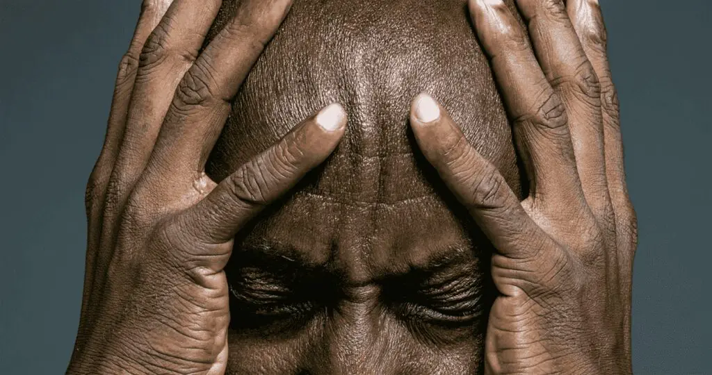 Person experiencing stress and tension