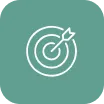 Target icon with arrow on green background